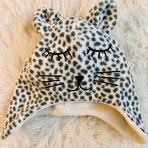 Baby GAP - Fleece Hat with Animal Cat Face and Leopard Print Baby Size XS